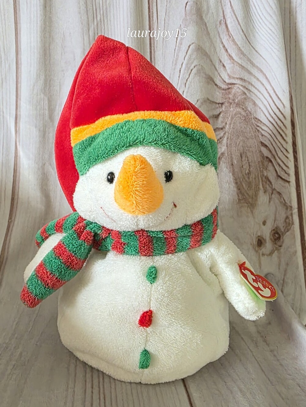 TY Pluffies Melton Snowman Plush Stuffed Toy Christmas TyLux 9 Inch 2003